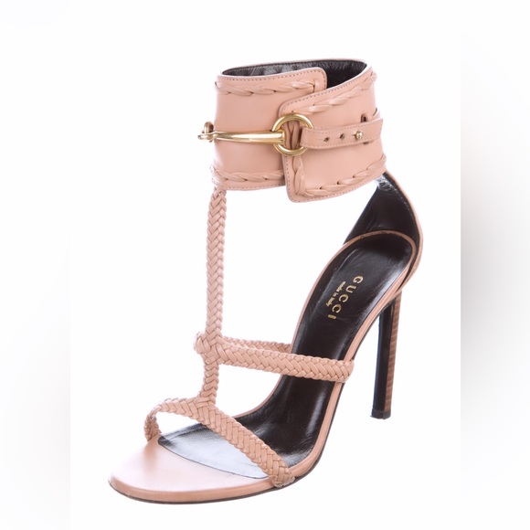 NEGOTIABLE Gucci baby pink / beige leather sandals - Picture 1 of 5